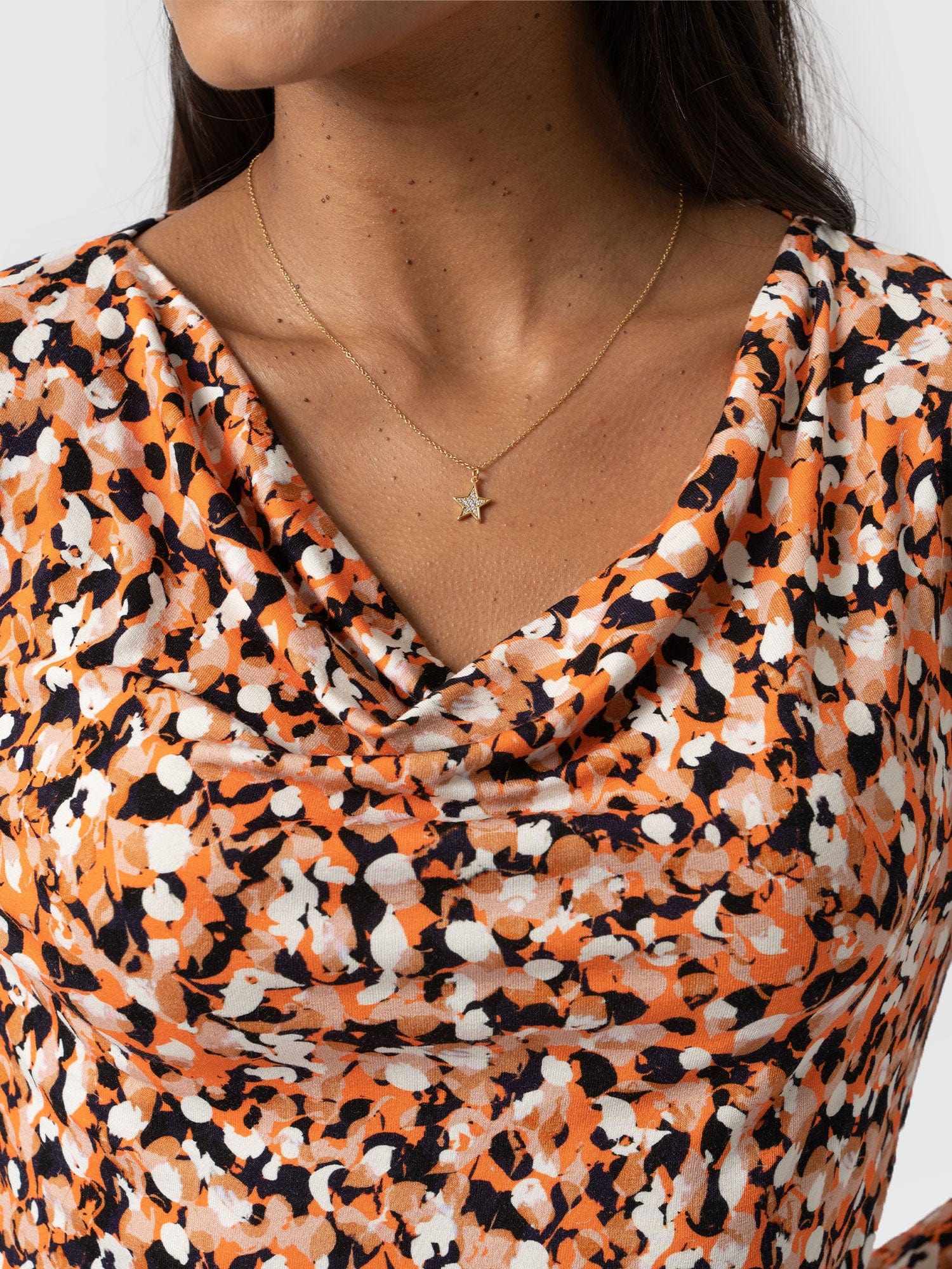 Cowl Neck Tee Long Sleeve - Flare